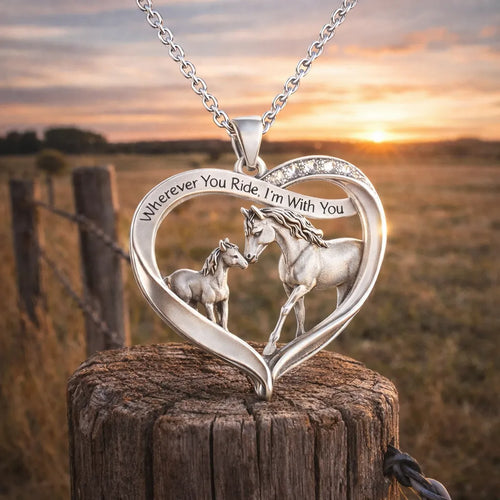 2026 New Year's Gift-Handcrafted Silver Horse Heart Necklace