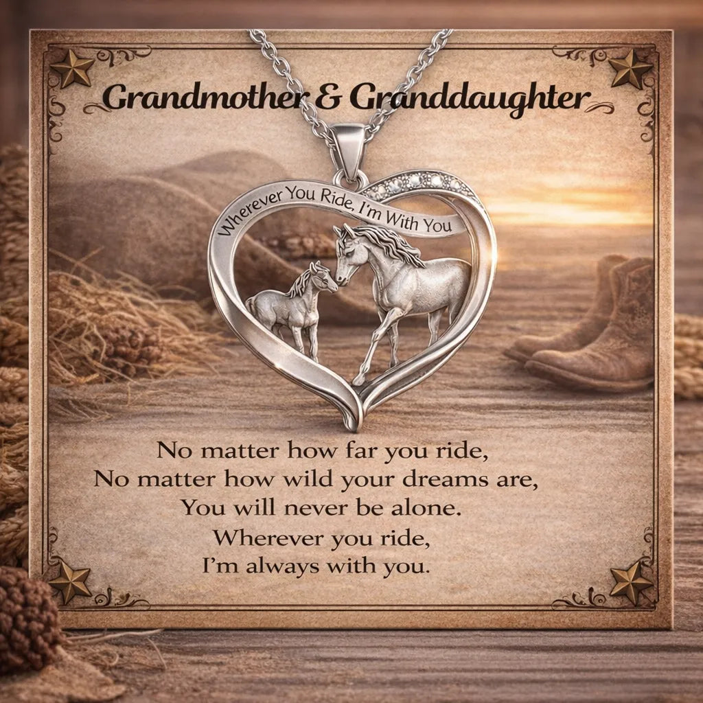 2026 New Year's Gift-Handcrafted Silver Horse Heart Necklace